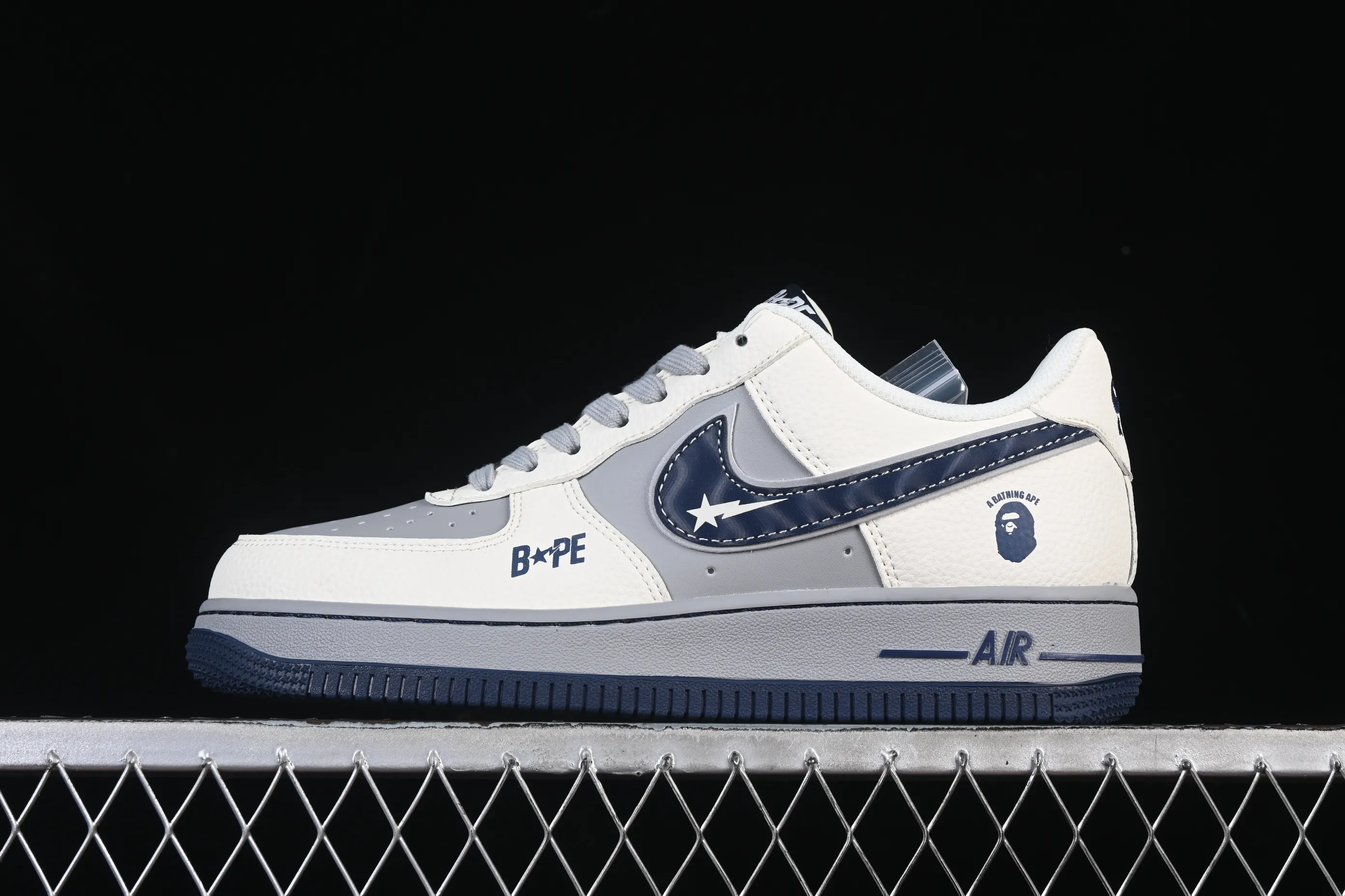 All categories Nk Air Force 1 Air Force series Nk Air Force 1 Low Air Force low top Nike Air Force 1'07 Low BaPe co-branded beige gray blue Air Force 1 low top casual sneakers SM6668-111